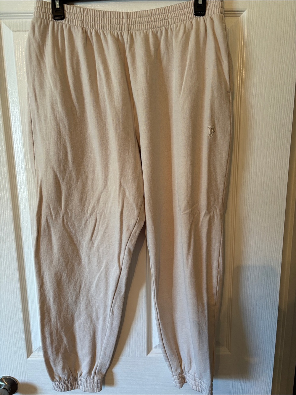 PINK Victoria's Secret light beige lounge joggers